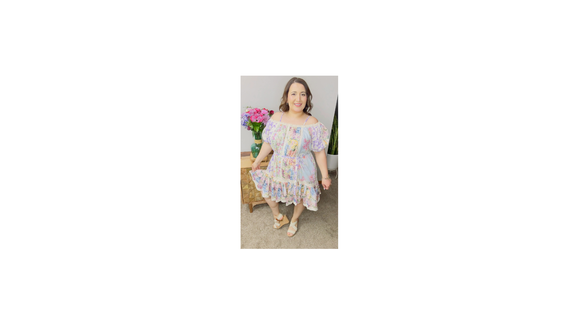 Yasmine Floral Lace Tiered Dress