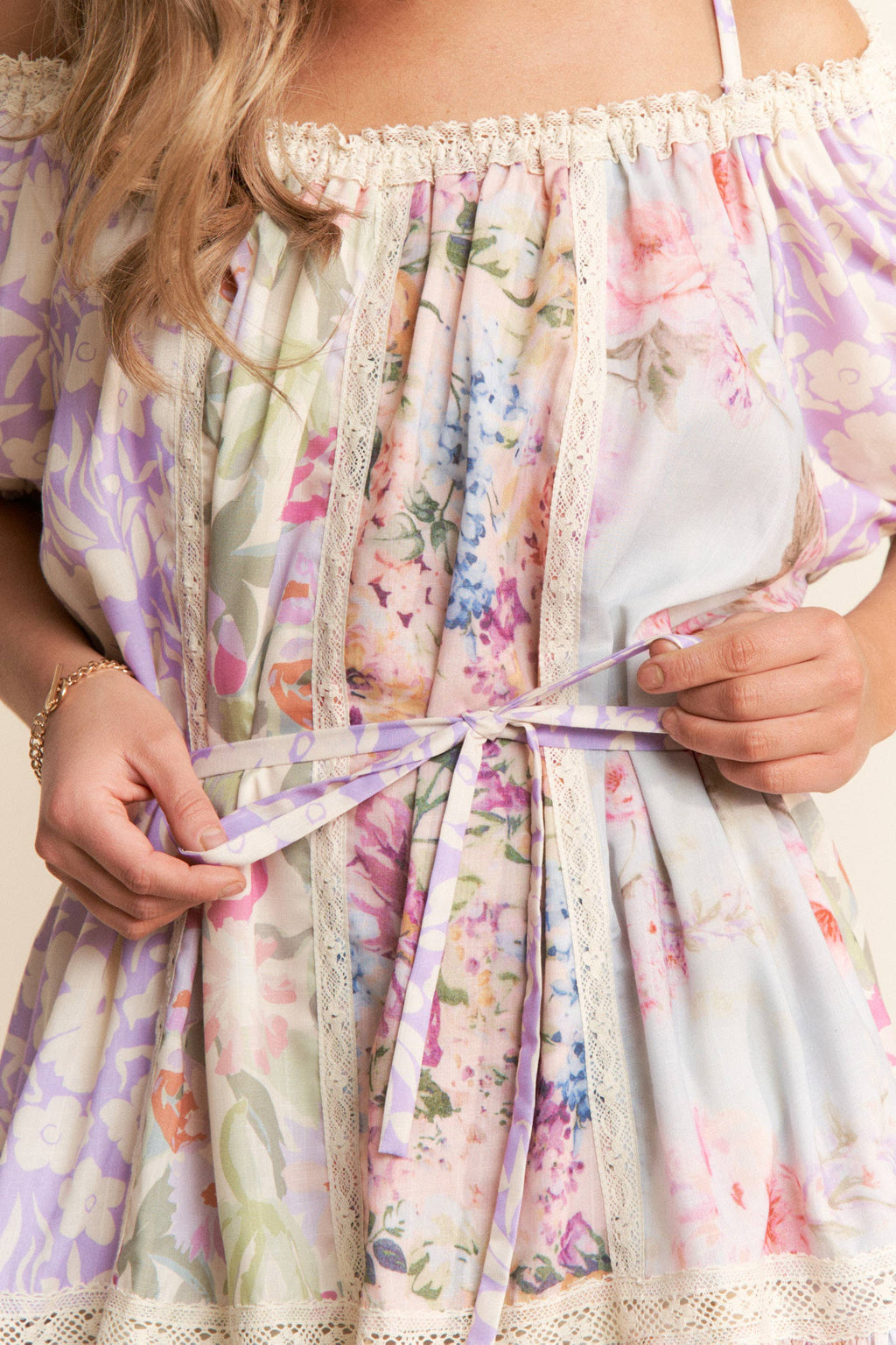 Yasmine Floral Lace Tiered Dress