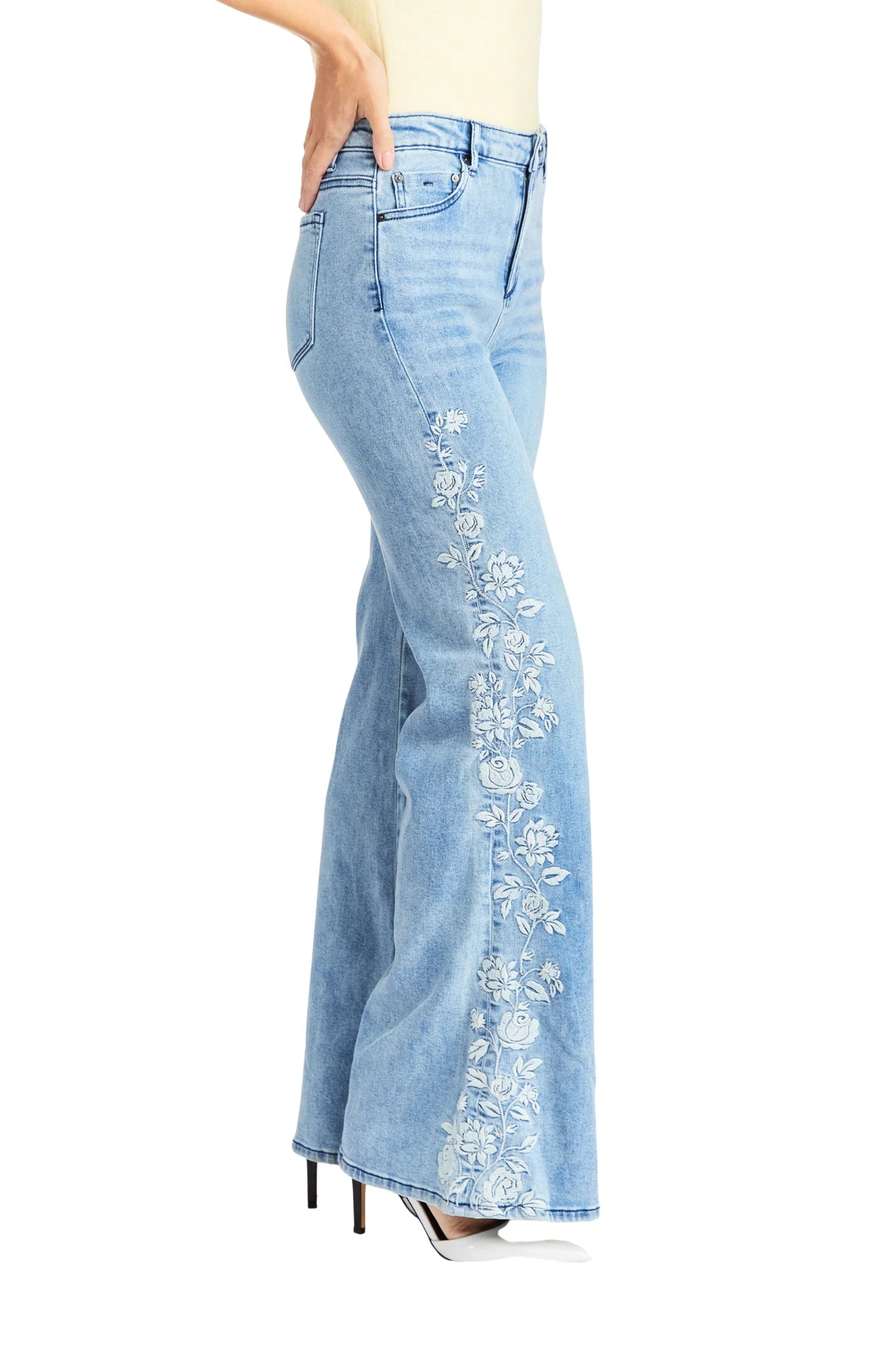 Aria Embroidered Flare Jeans
