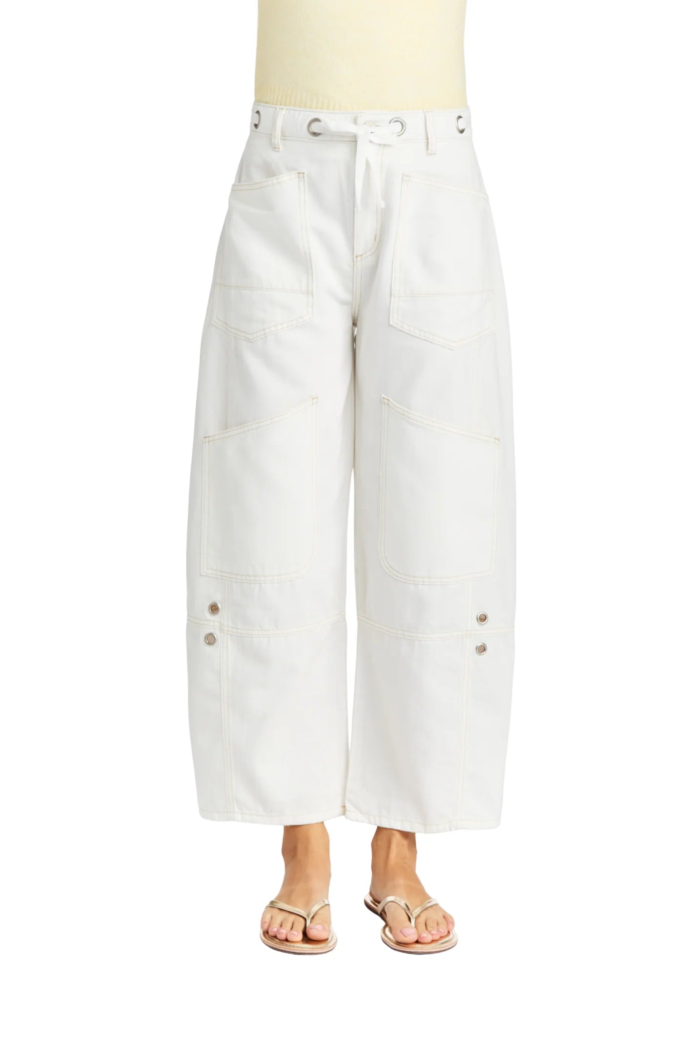 Bianca Grommet Crop Wide Leg Jeans