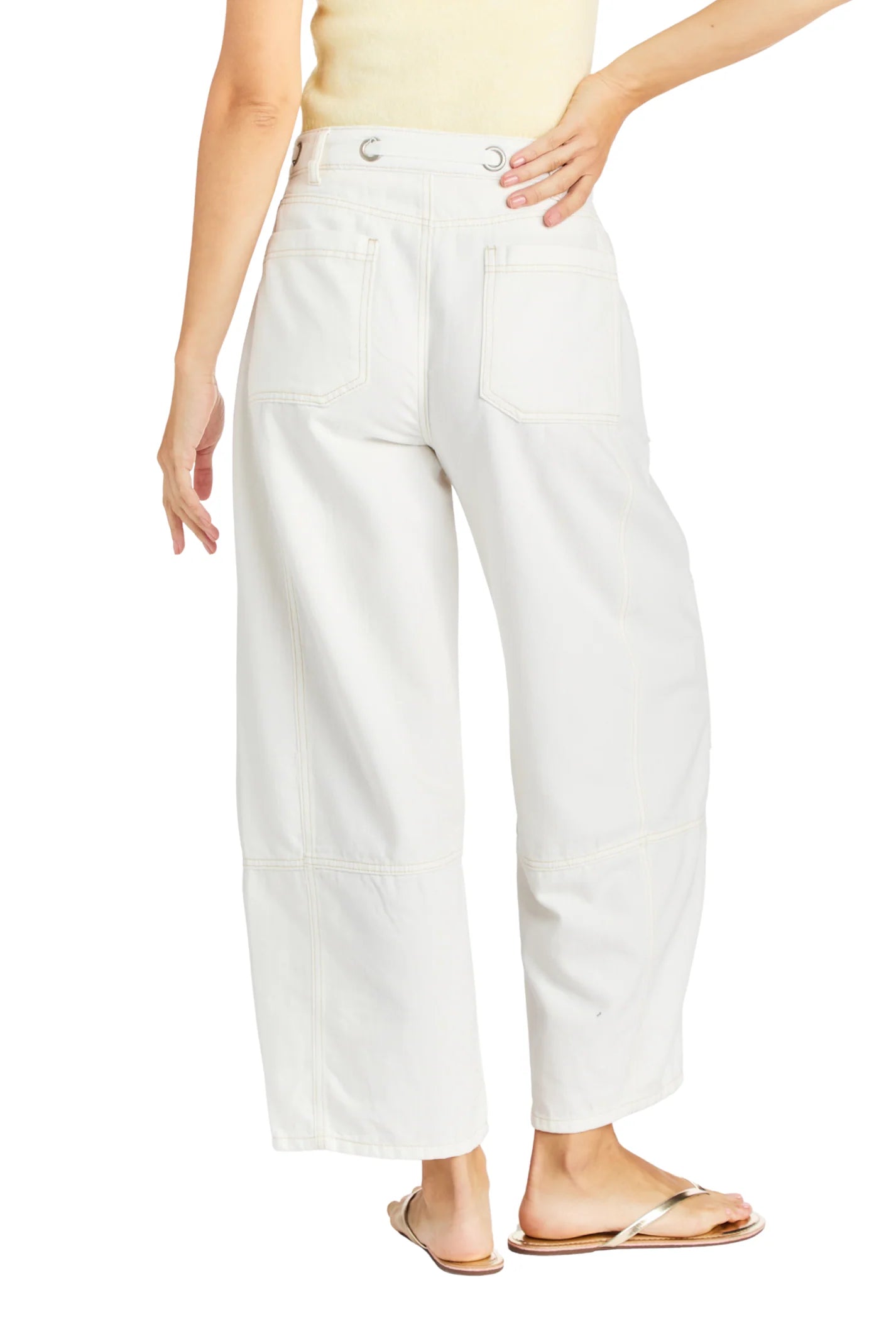 Bianca Grommet Crop Wide Leg Jeans