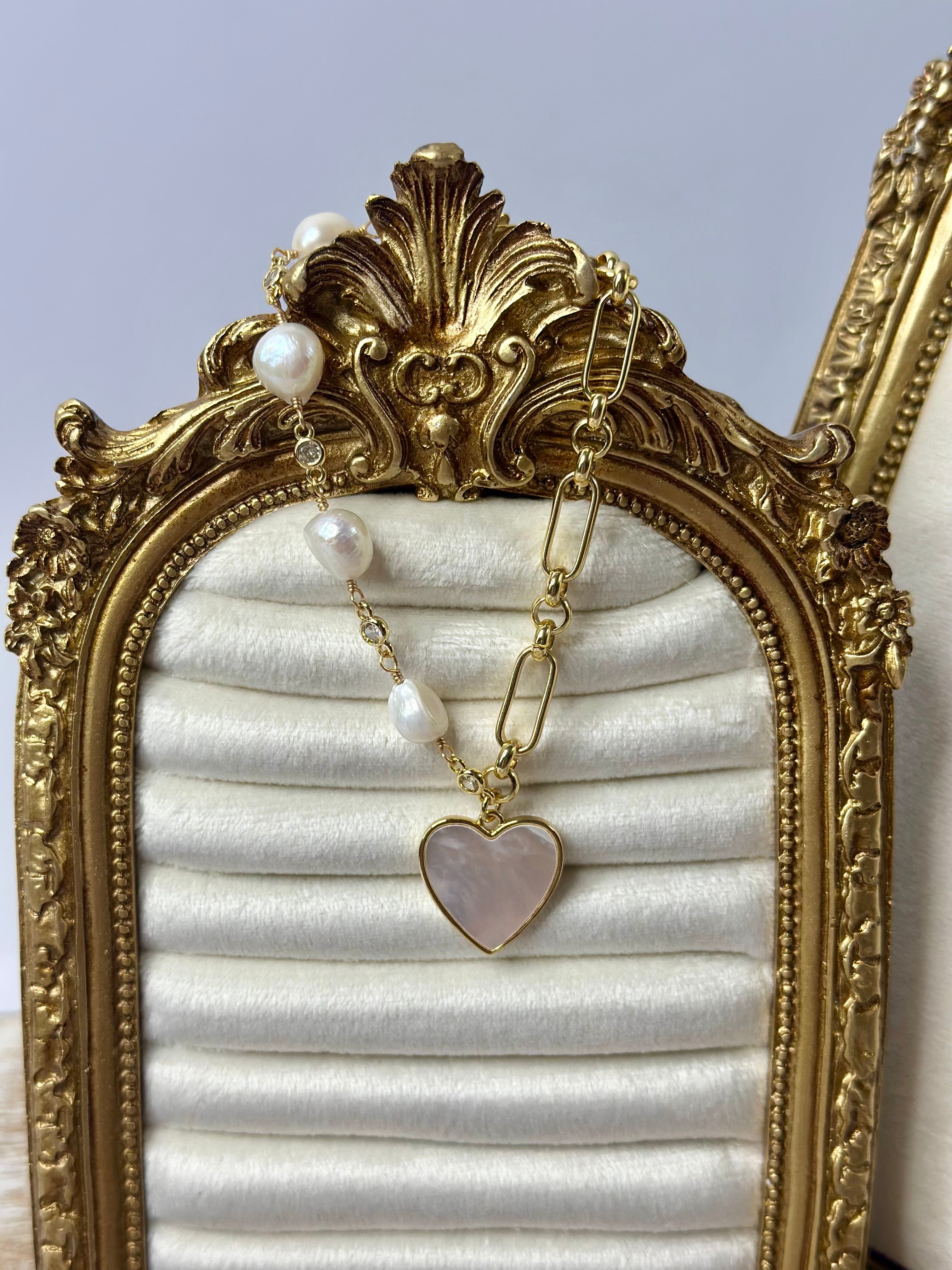 Rosalie Pearl Heart Bracelet