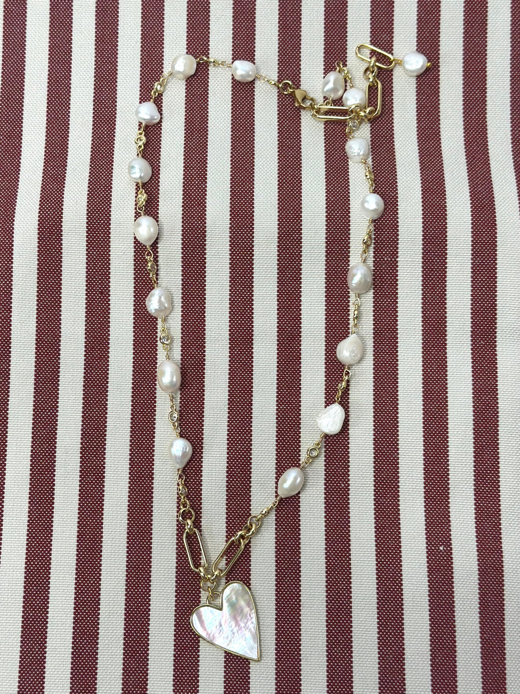 Rosalie Pearl Heart Necklace