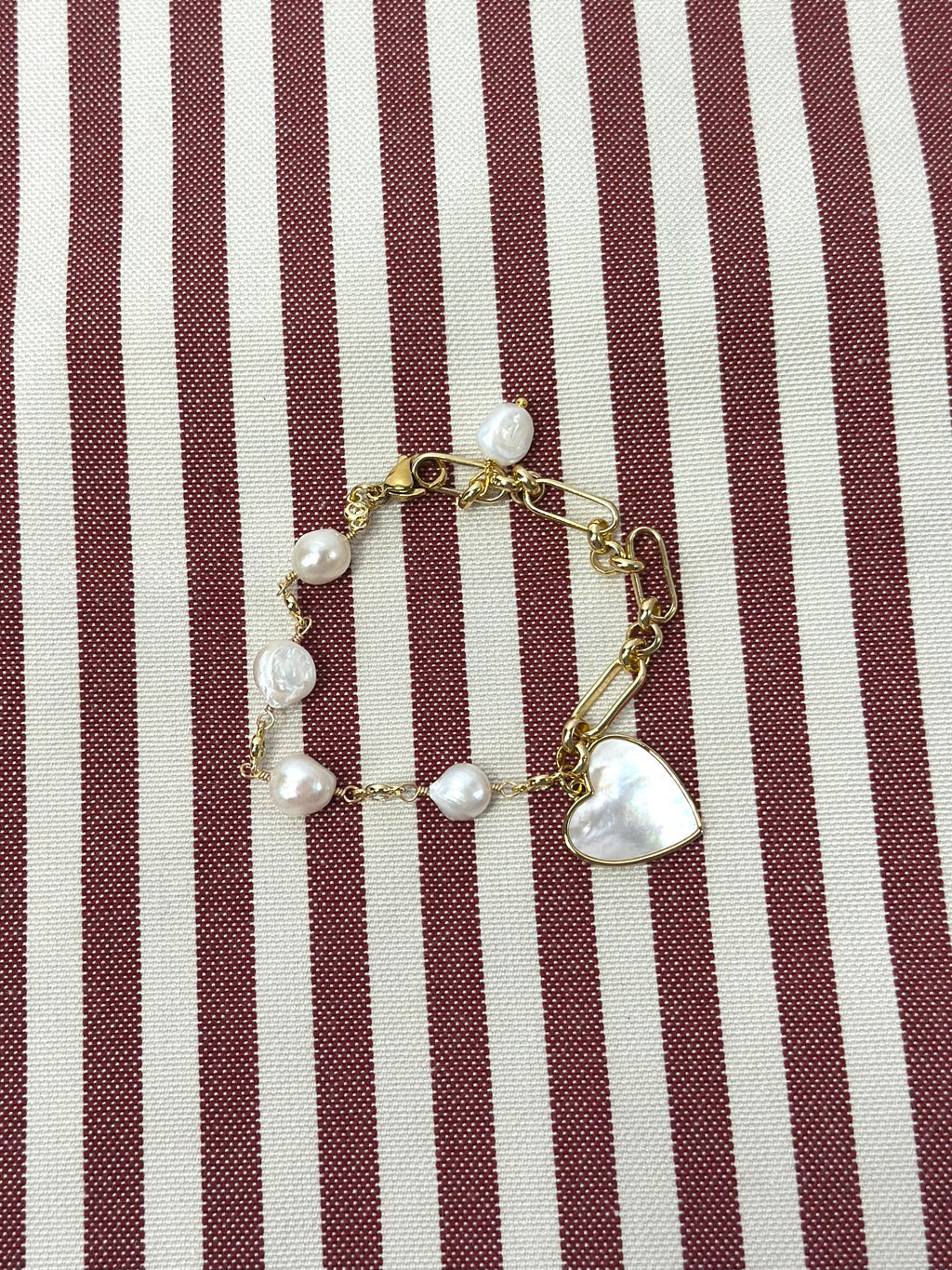 Rosalie Pearl Heart Bracelet