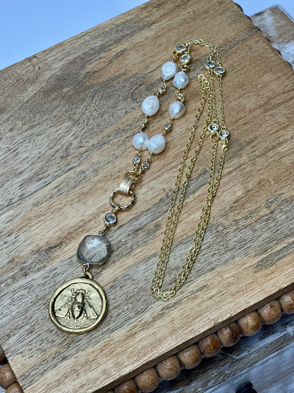 The Aurelia Crown Bee Necklace