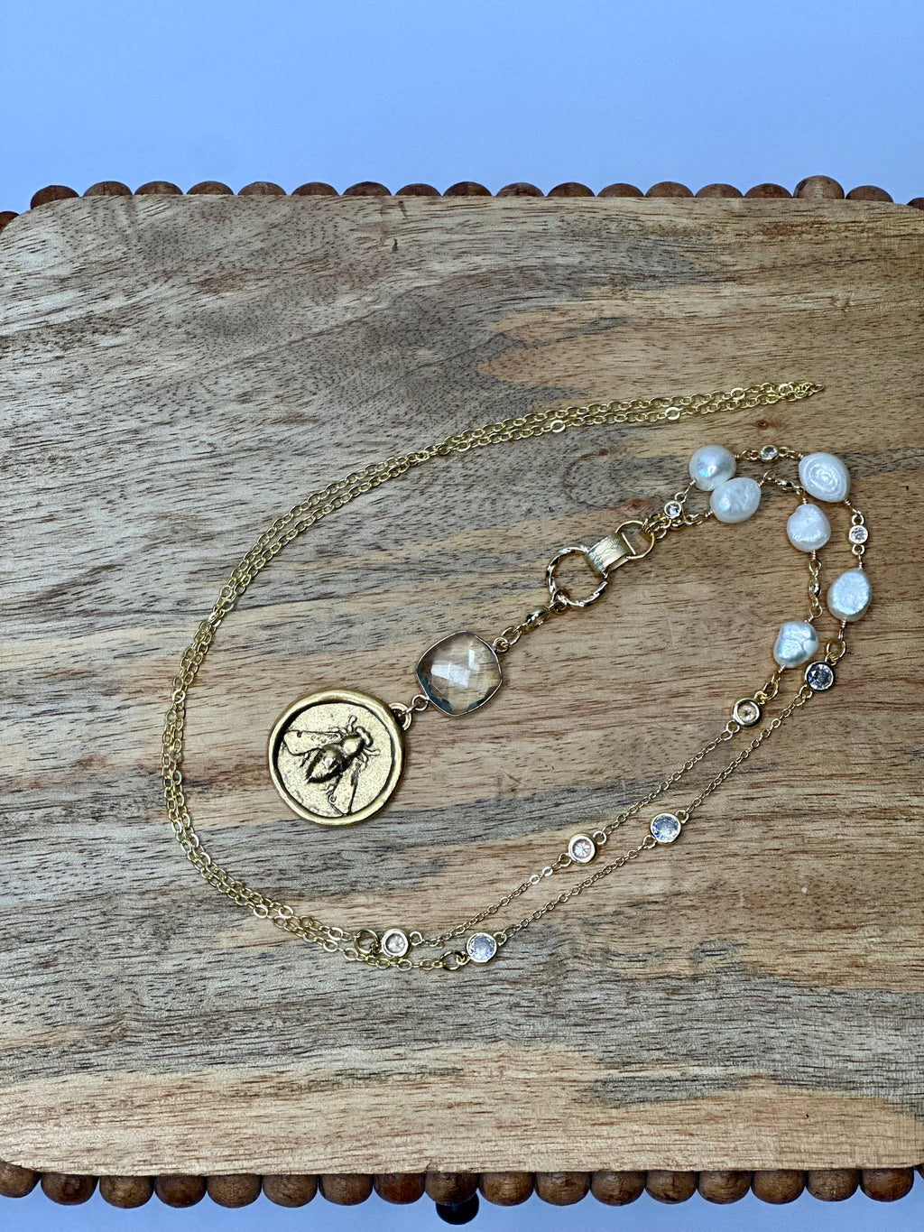 The Aurelia Crown Bee Necklace