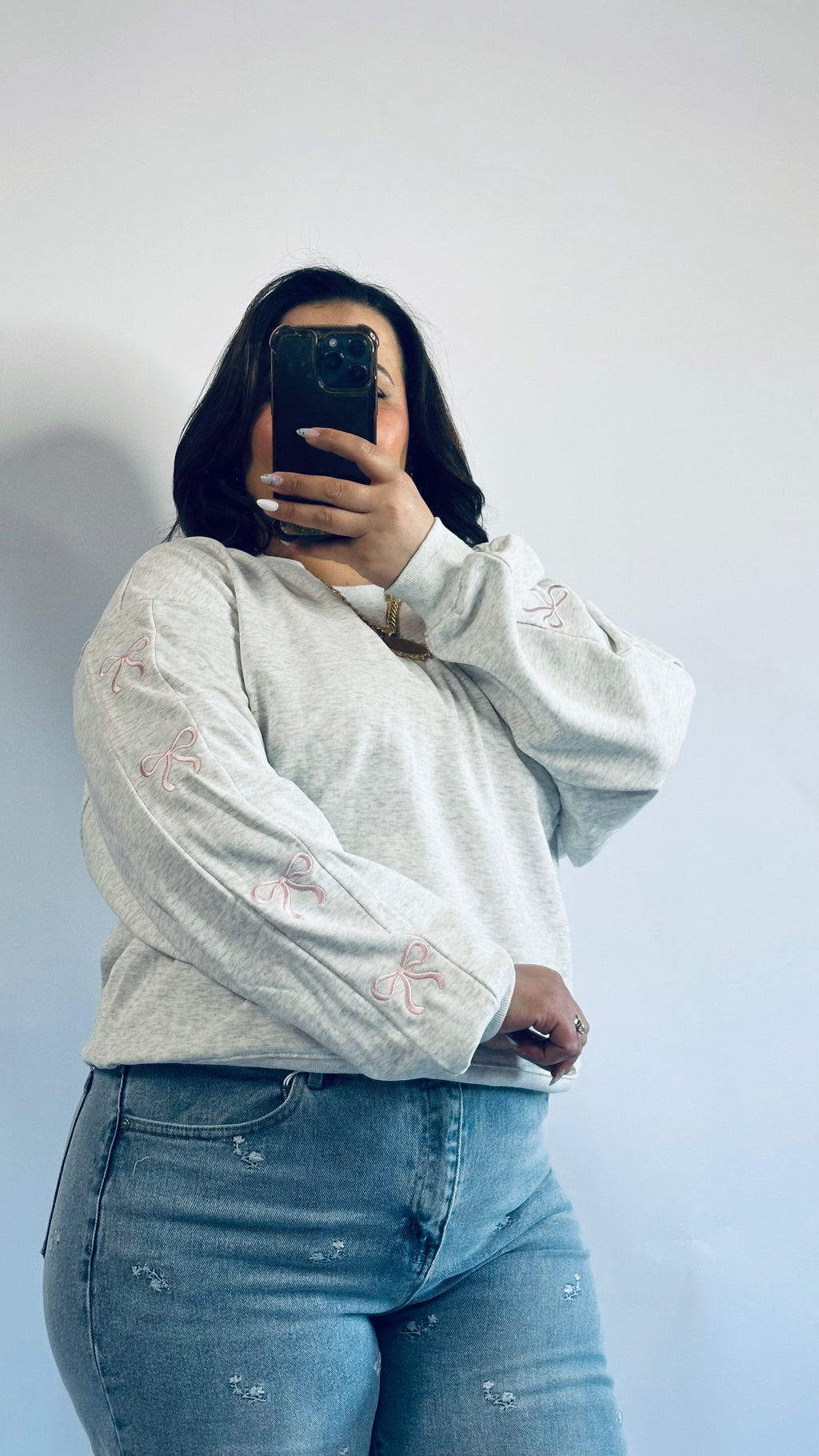 Clara Ribbon Embroidered Sweatshirt