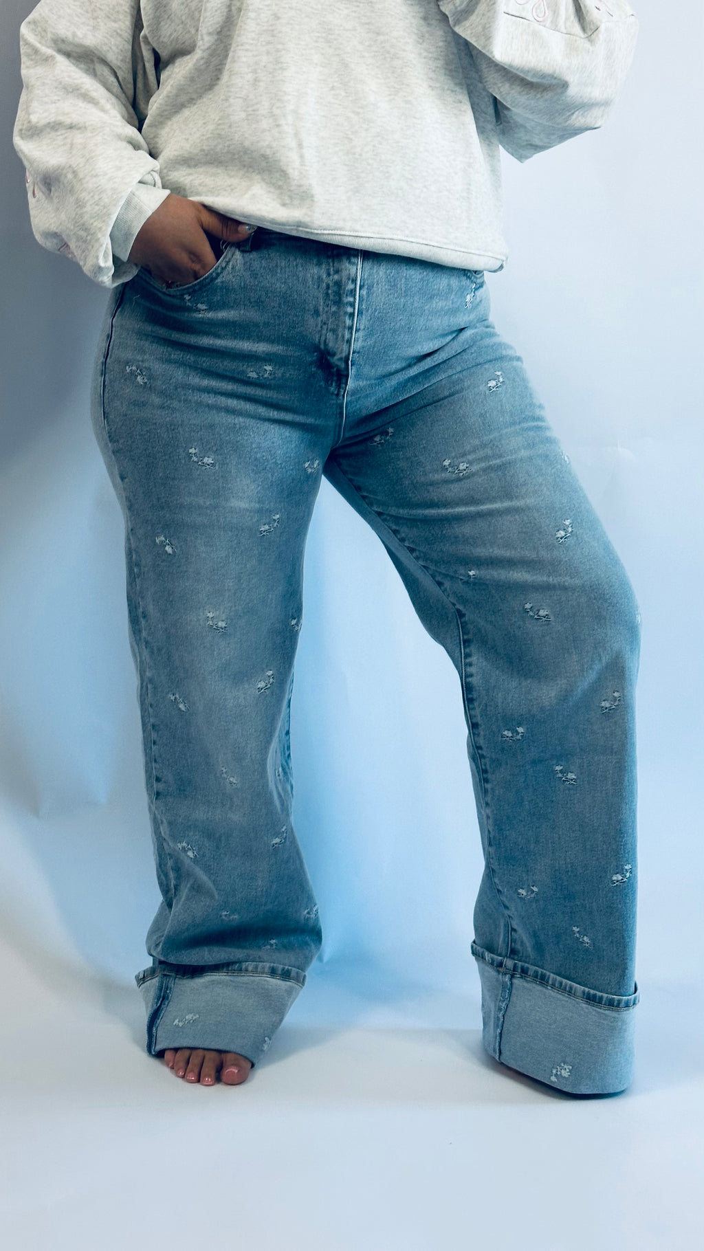 Wildflower Embroidered Denim