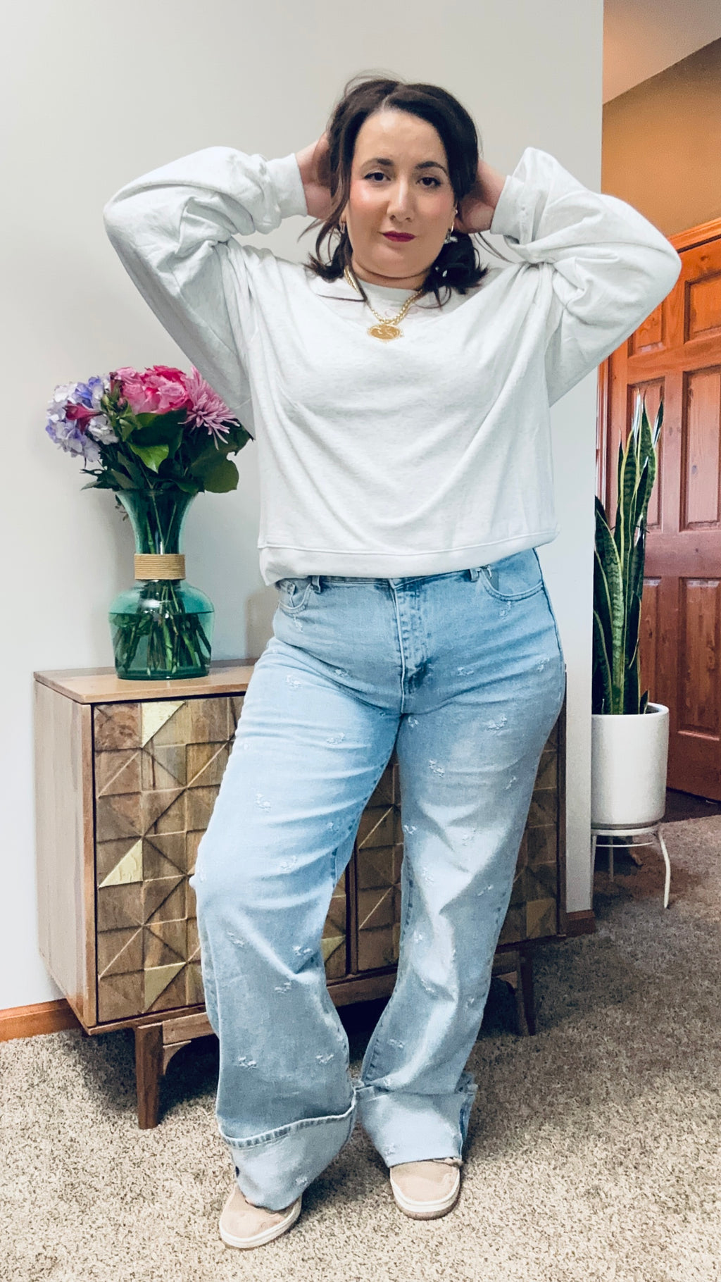 Wildflower Embroidered Denim