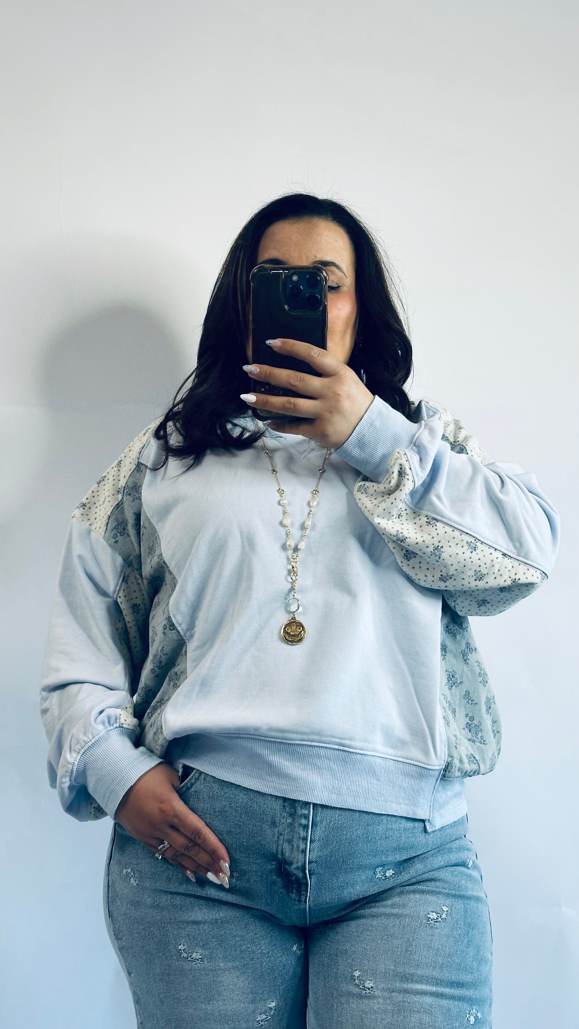 Lila Patchwork Sweatshirt