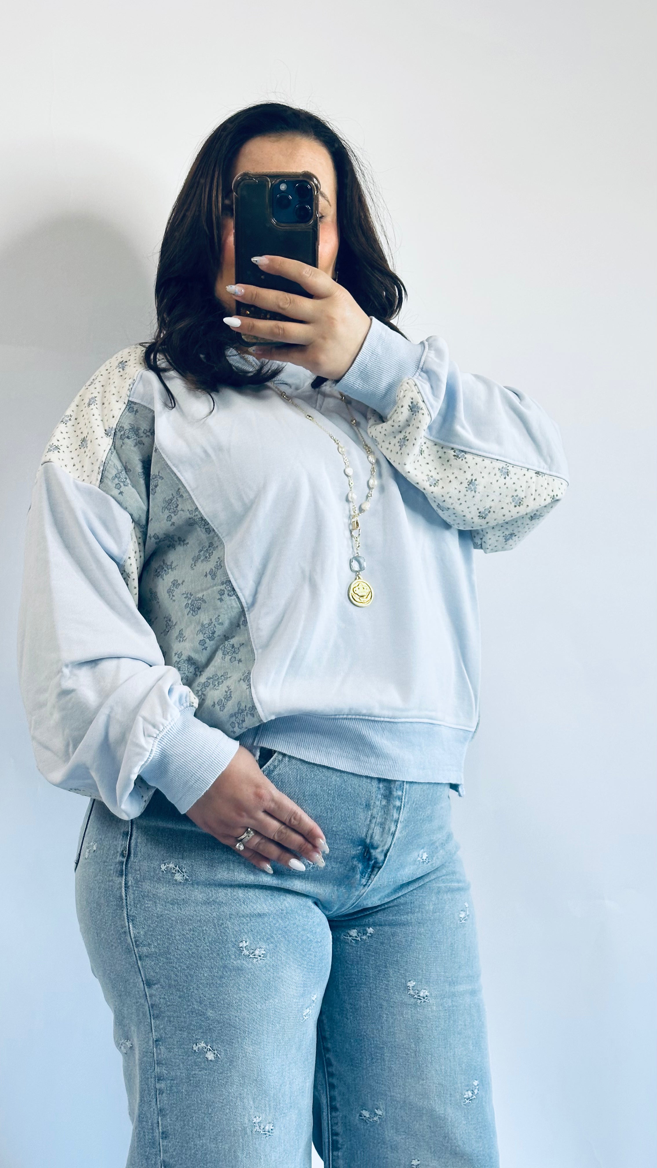 Lila Patchwork Sweatshirt