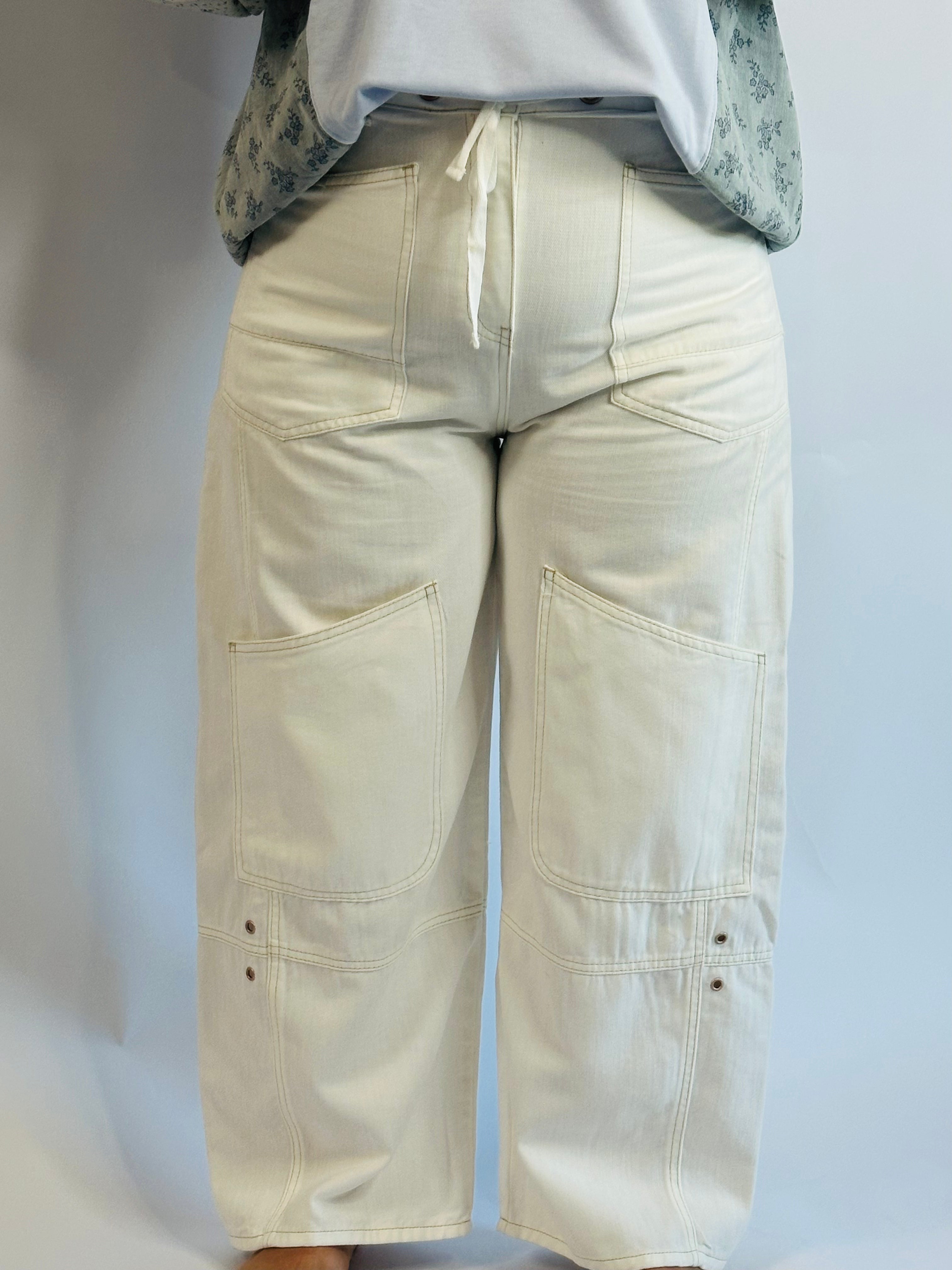 Bianca Grommet Crop Wide Leg Jeans