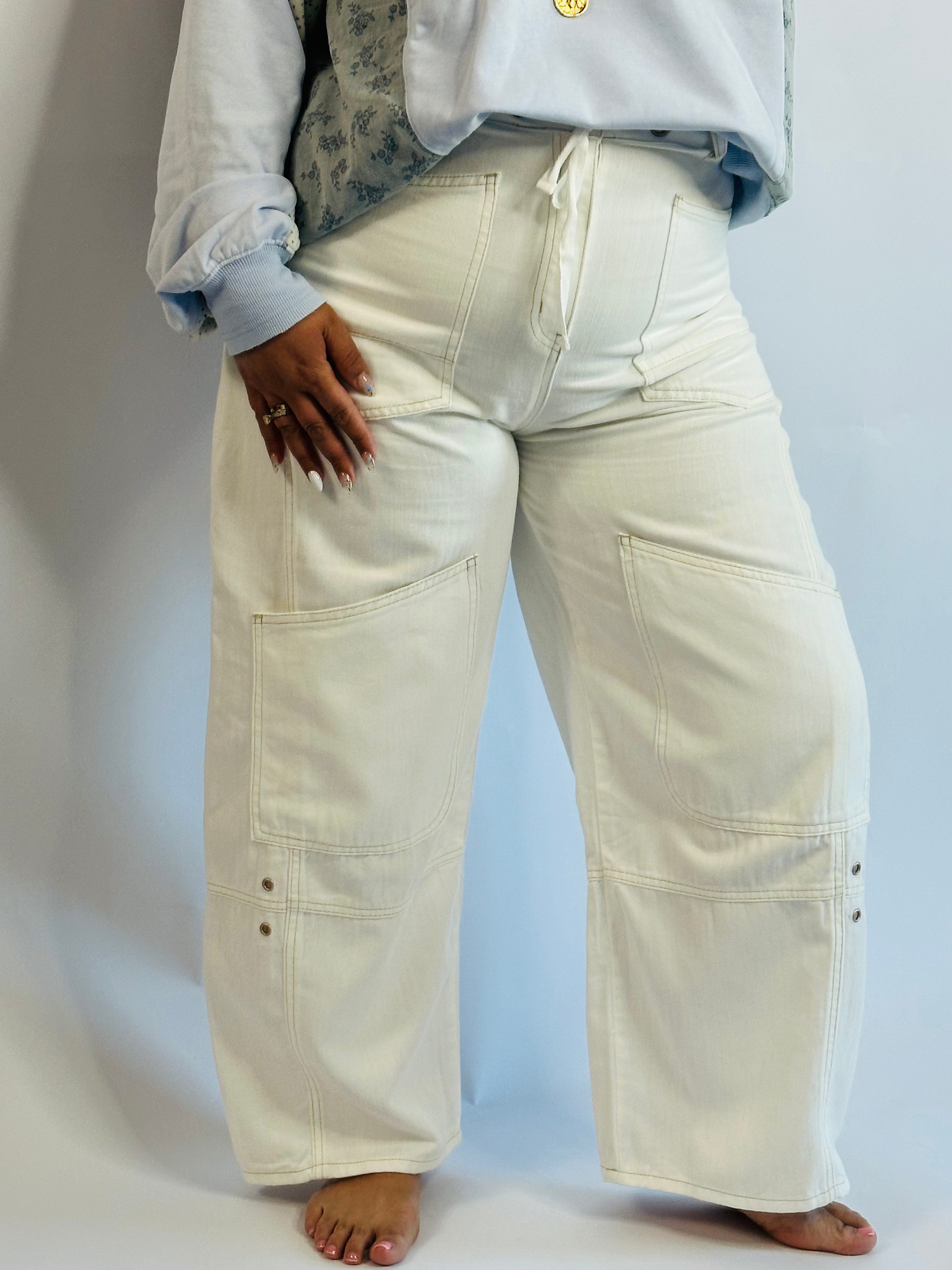 Bianca Grommet Crop Wide Leg Jeans