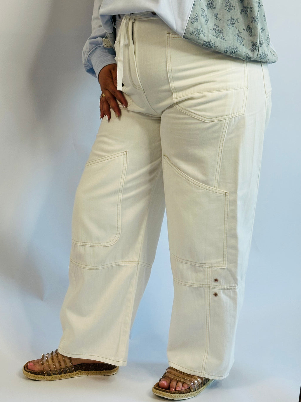 Bianca Grommet Crop Wide Leg Jeans