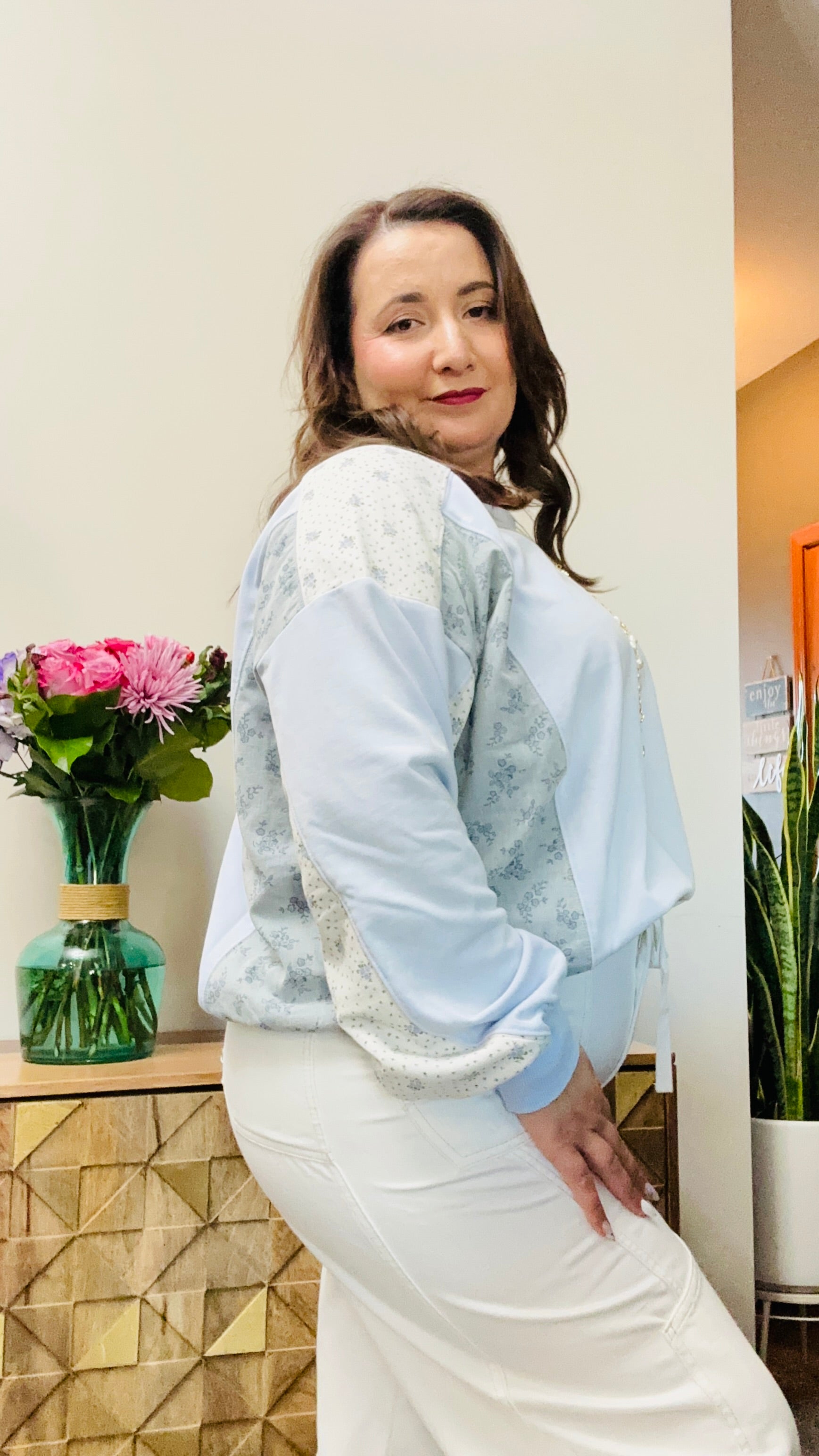 Lila Patchwork Sweatshirt