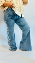 Aria Embroidered Flare Jeans