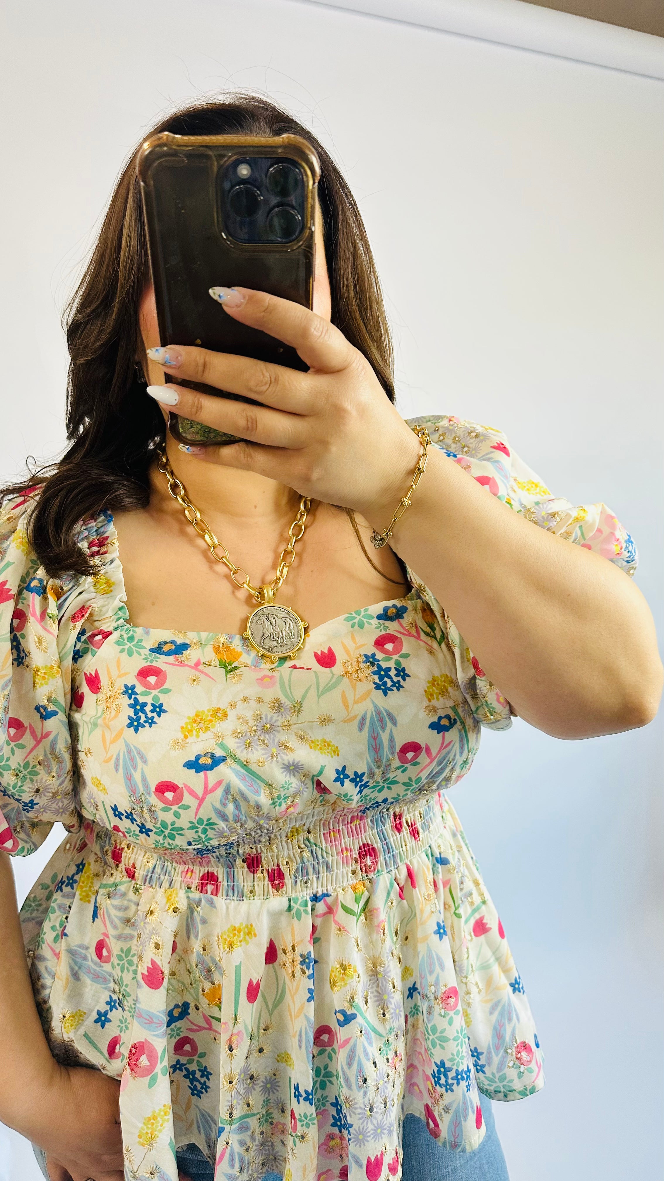 Elara Floral Peplum Top