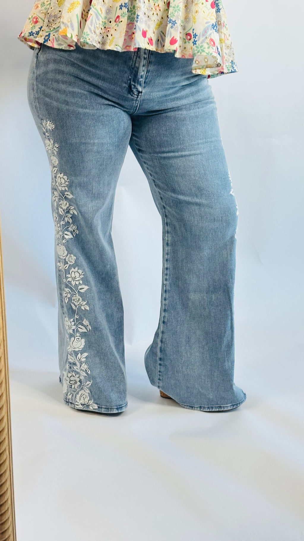 Aria Embroidered Flare Jeans