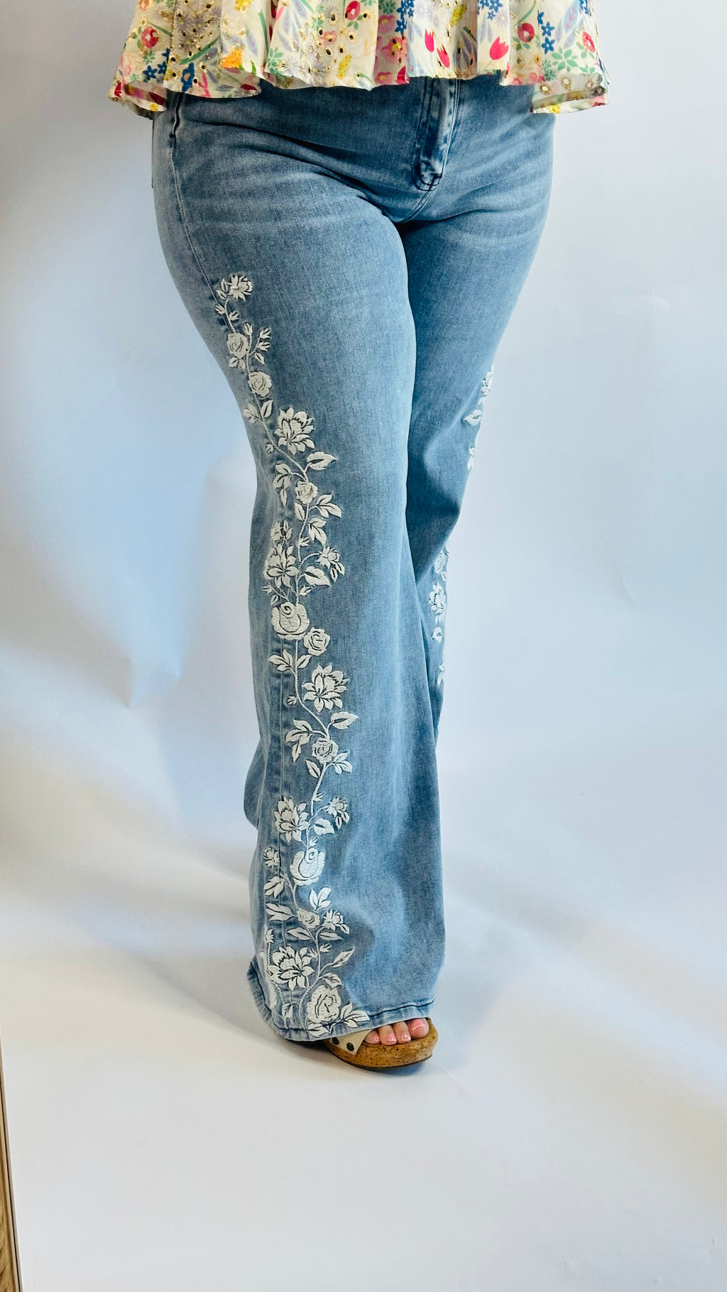 Aria Embroidered Flare Jeans