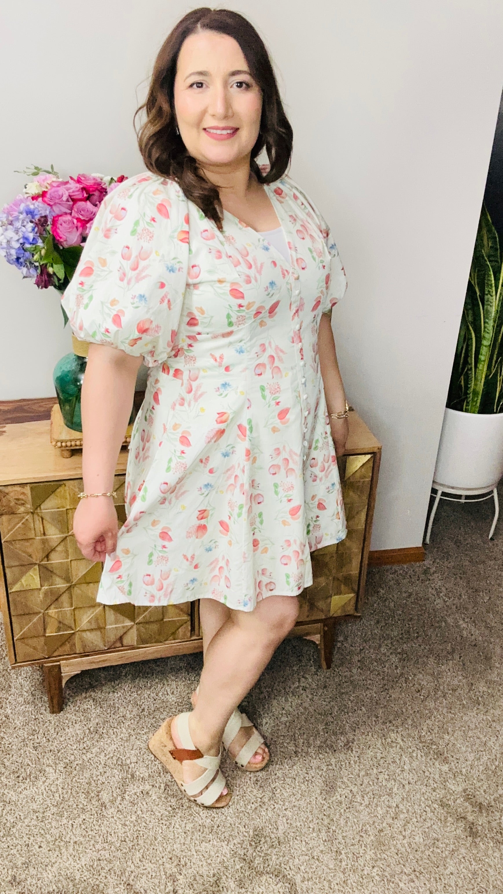 Juliette Floral Puff Sleeve Mini Dress