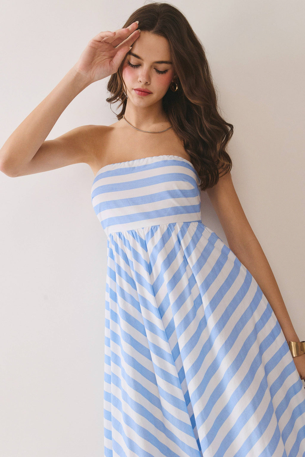 Marina Stripe Strapless Maxi Dress